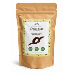 Średni Brąz naturalna farba ziołowa, henna z indygo, żywy kolor 100g Ziółka z Sojatu