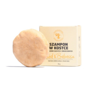 Manufaktura Bursztynnika szampon w kostce, włosy zniszczone Miód & Babassu 70g