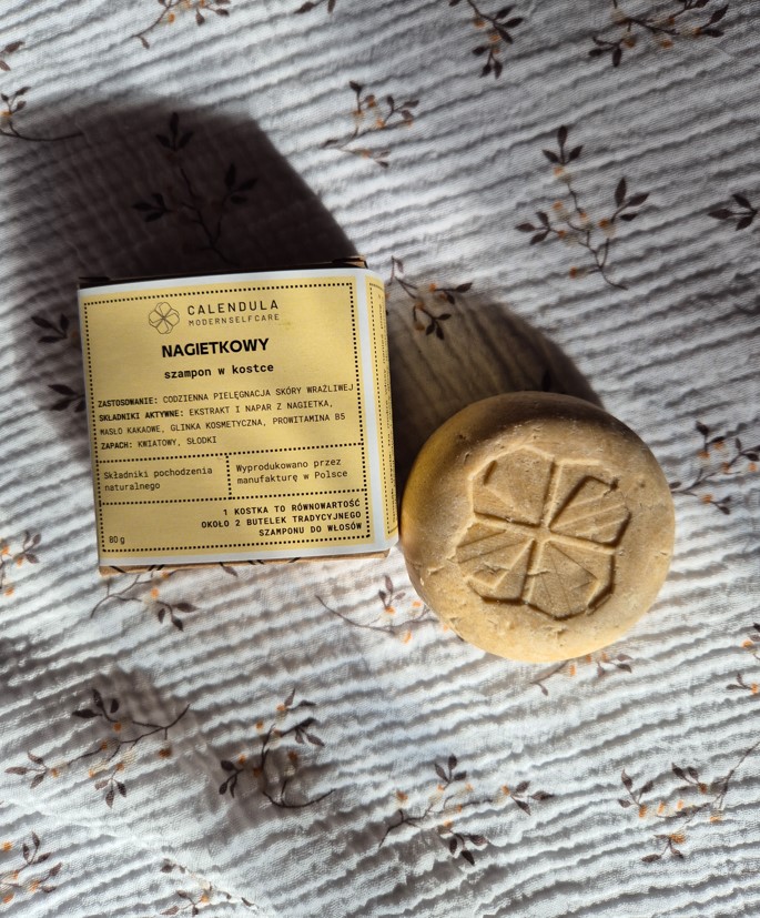Calendula MSC nagietkowy, łagodzący szampon w kostce 80g - obrazek 3