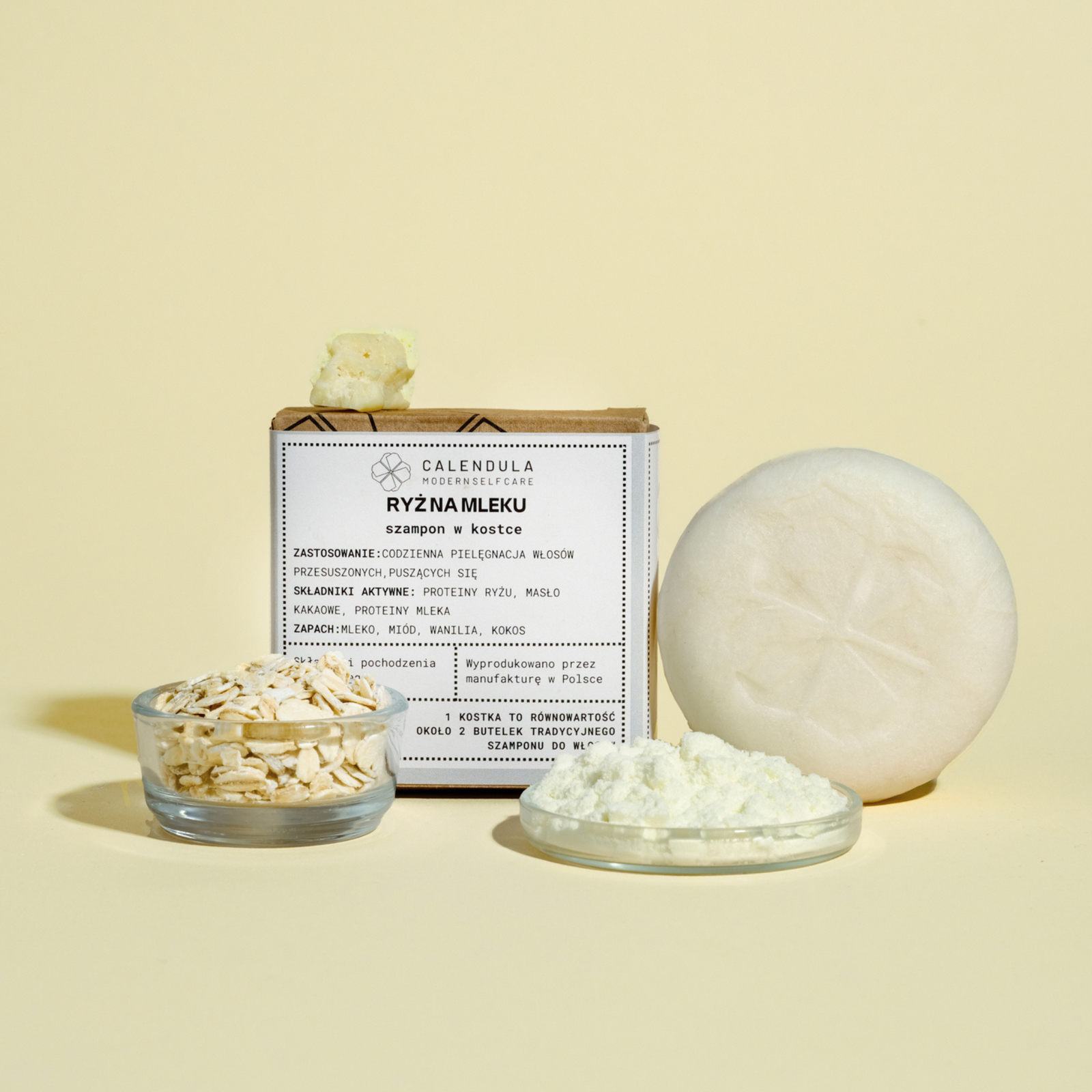 Calendula proteinowy szampon w kostce ryż na mleku 80g